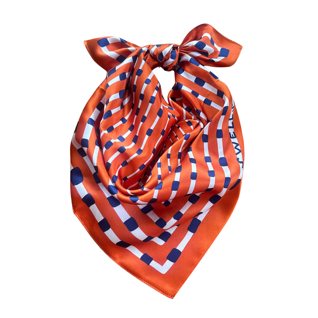Orange + Navy Scarf