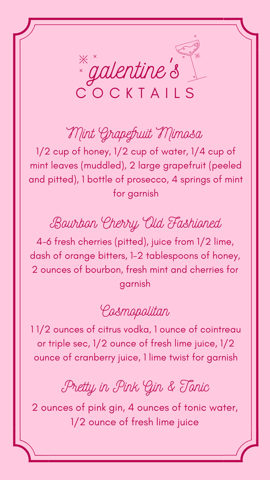 Galentine's Cocktails