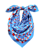 Powder Blue + Red Scarf