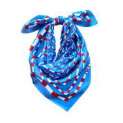 Powder Blue + Red Scarf