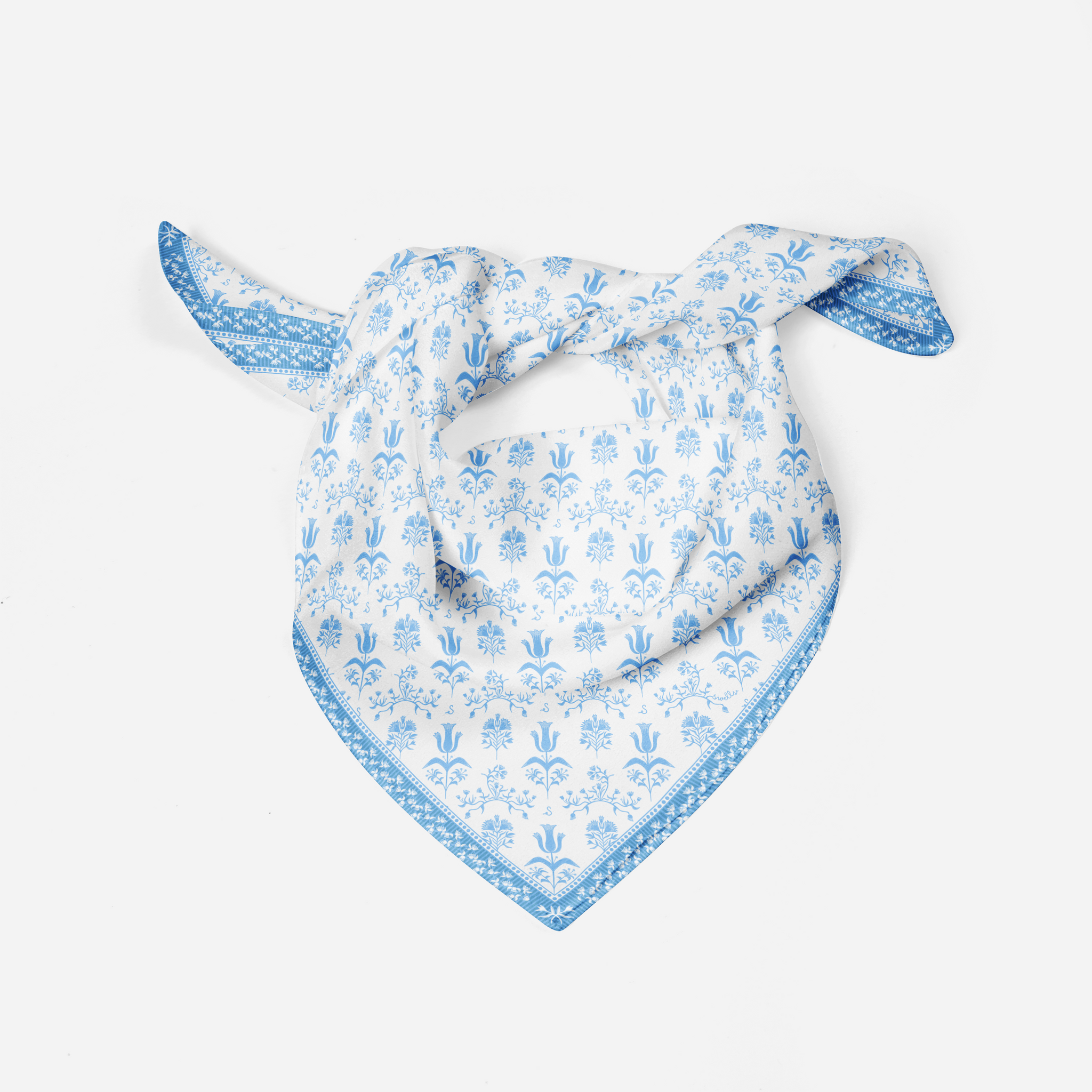 light blue monogram scarf