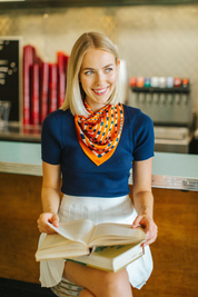 Orange + Navy Scarf