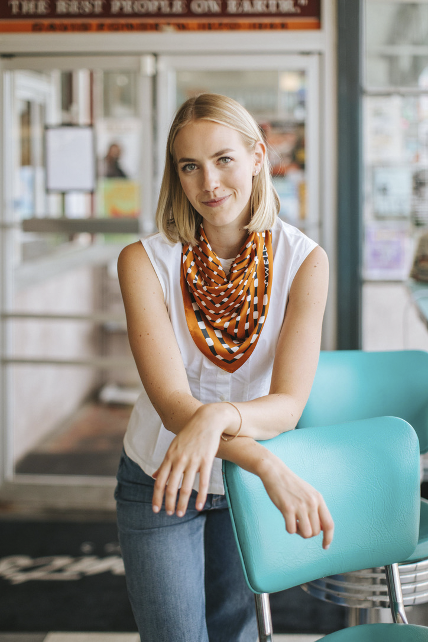 Burnt Orange + Grey Scarf