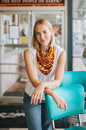 Burnt Orange + Grey Scarf